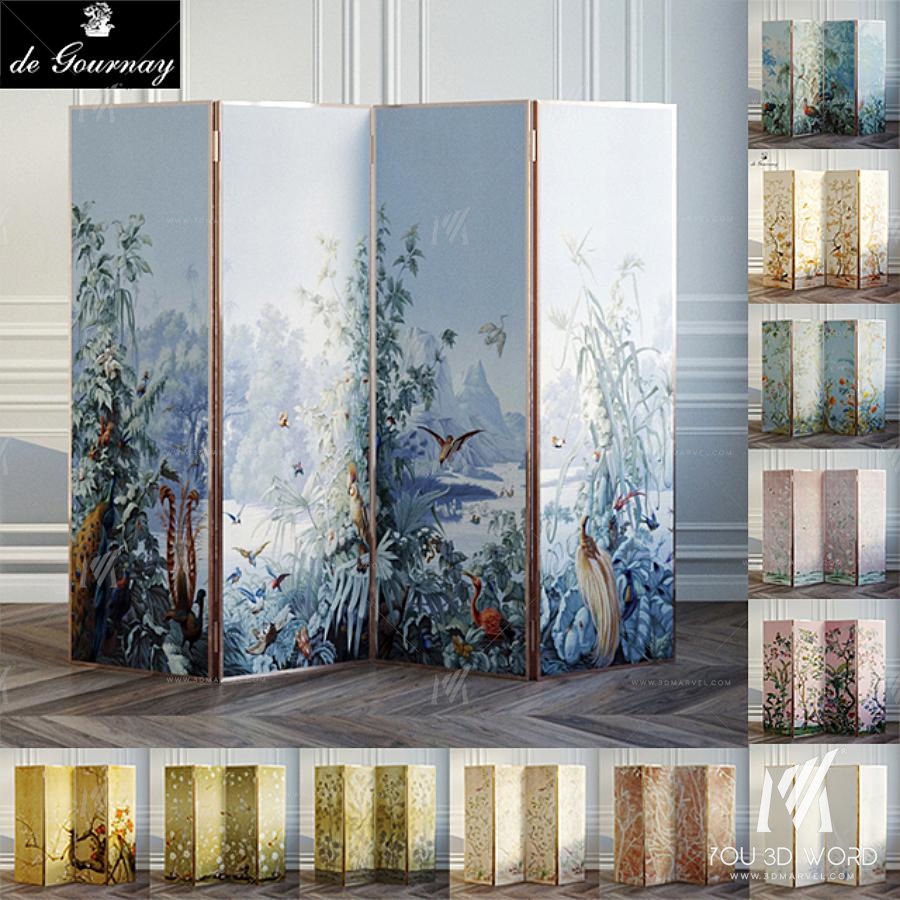 Screen covers with wallpaper De Gournay